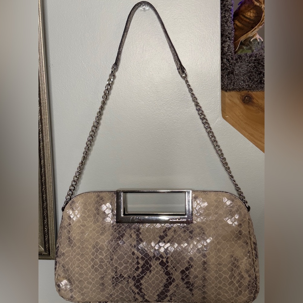 Michael Kors Leather Bag Embossed Python Snake Sh… - image 2